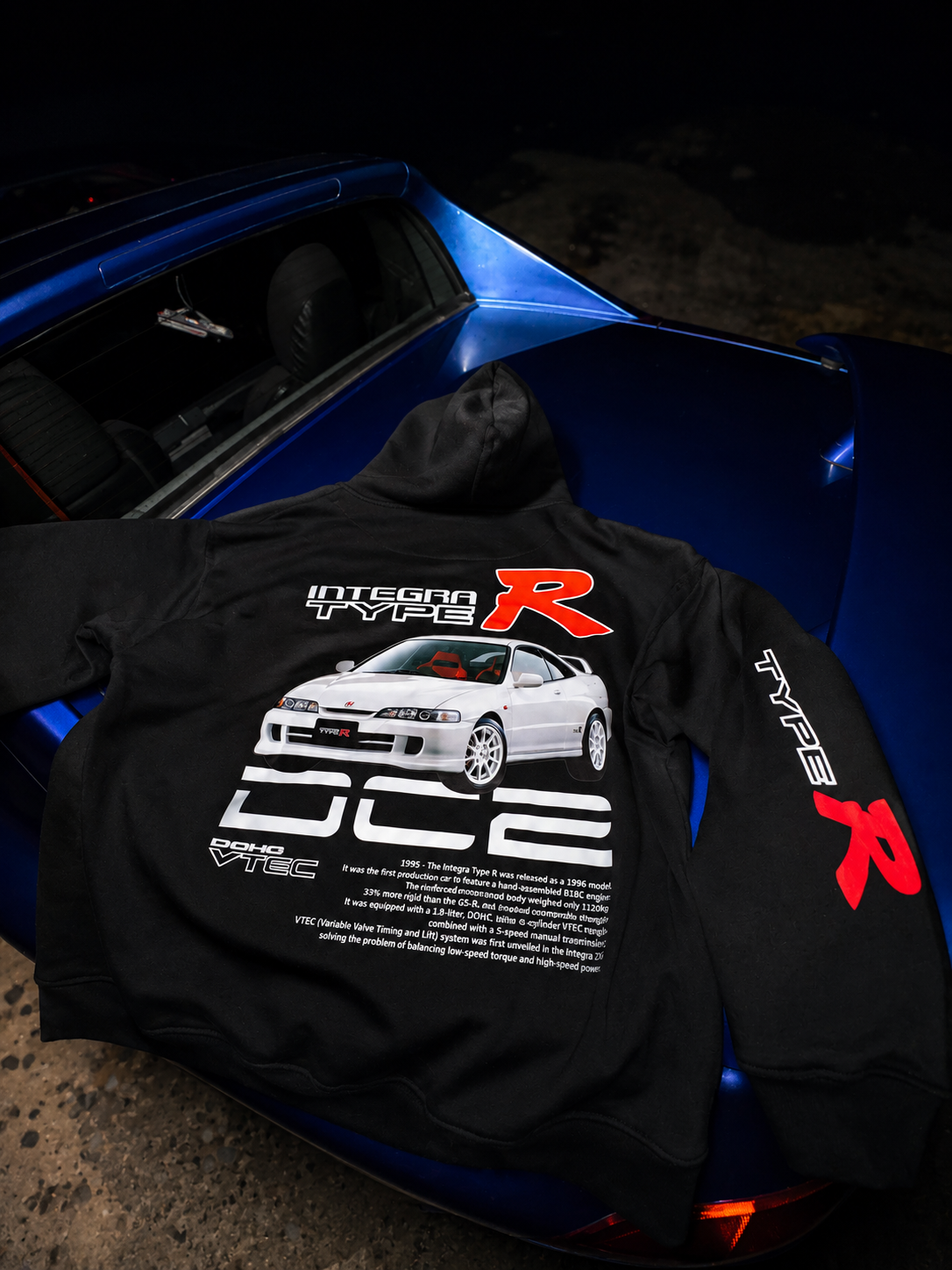 Detalle de la sudadera Touge Club Heritage